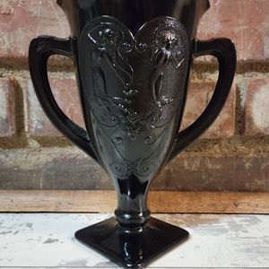 Antique Black Amethyst Trophy Vase